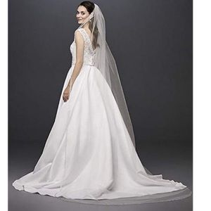 Ivory Wedding Veil with crystal edge